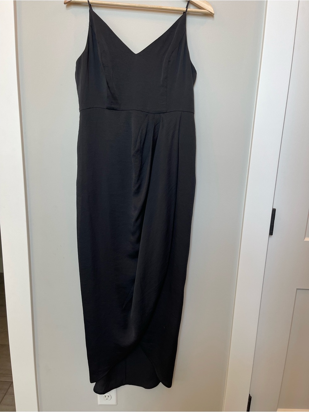 Express Black Maxi Slip Dress with V-Neck